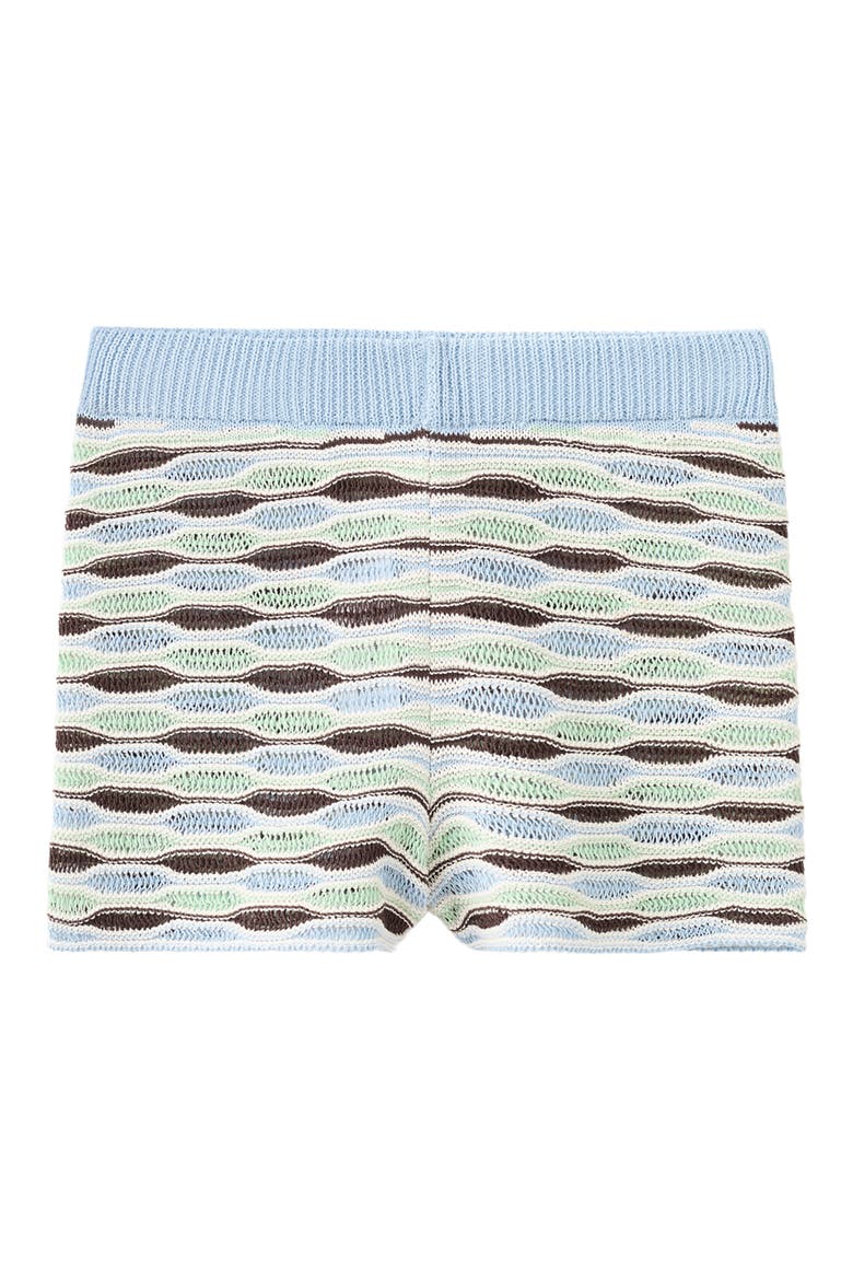 Wavy Stripe Knit Shorts, Alternate, color, SKY BLUE