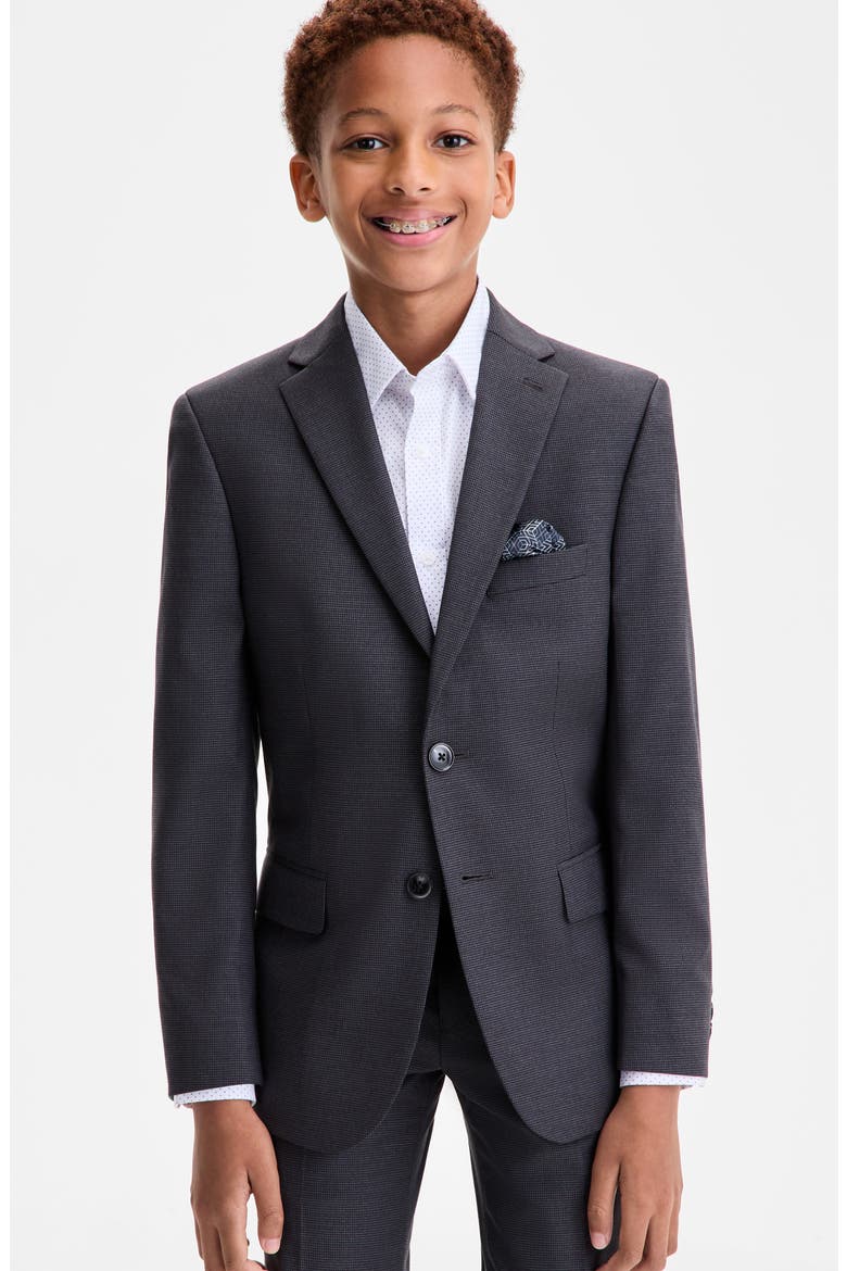 Kids' Houndstooth Sport Coat, Main, color, CHARCOAL