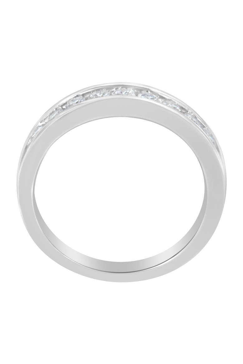 18K White Gold Round Diamond 1/2 Cttw Channel Band Ring, Alternate, color, White Gold