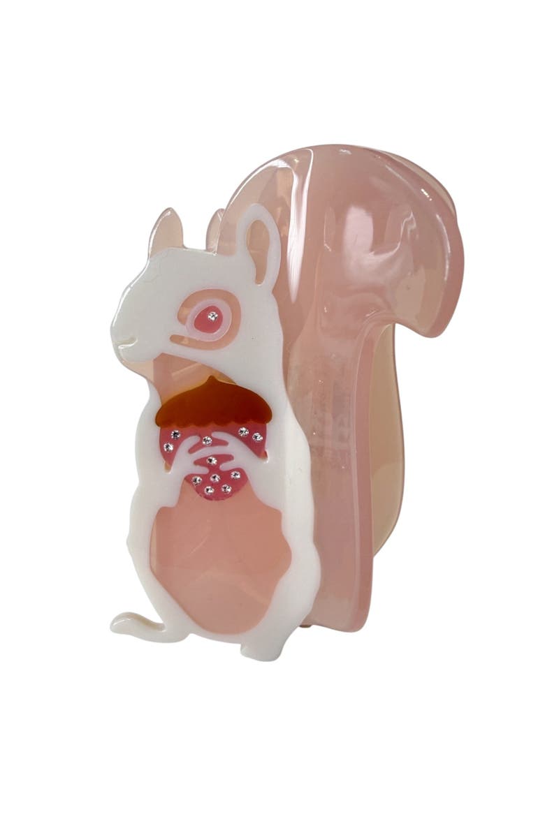 Centinelle Albino Squirrel Hair Claw, Main, color, White