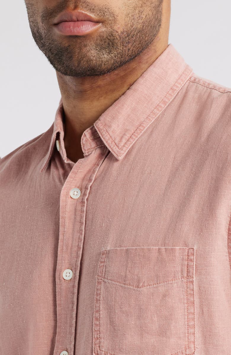 Rails Paros Short Sleeve Linen Blend Button-Up Shirt, Alternate, color,