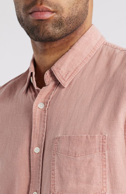 Rails Paros Short Sleeve Linen Blend Button-up Shirt In Desert Rose