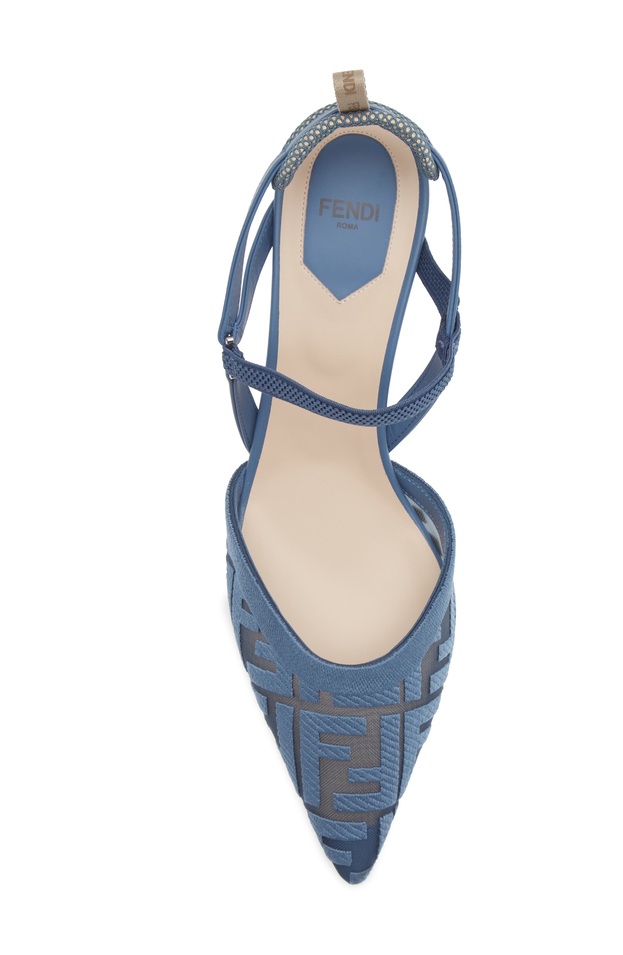 Fendi Colibrì Lite Kitten Heel Slingback Pump, Alternate, color, Light Blue
