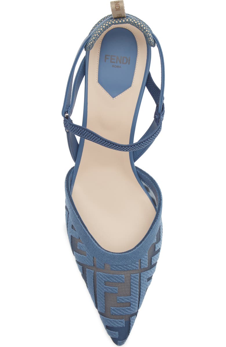 Fendi Colibrì Lite Kitten Heel Slingback Pump, Alternate, color, Light Blue