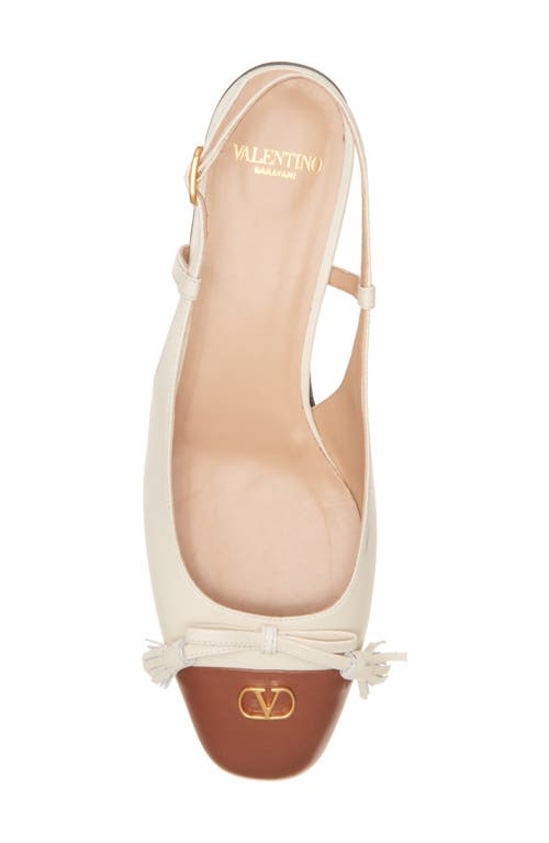Valentino Garavani Women Valet Du Roi Slingback Ballets In Butter/tobacco
