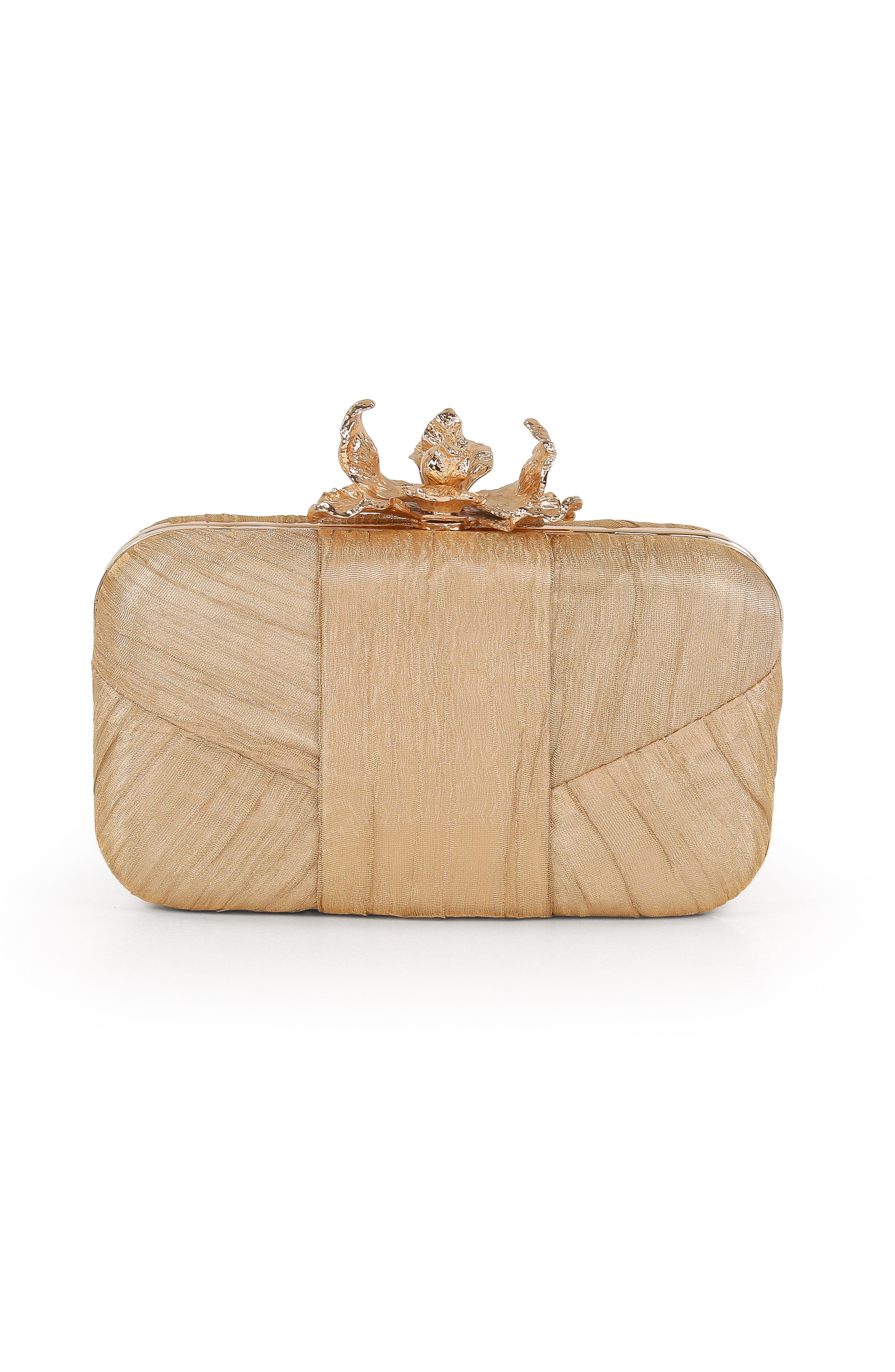 Jewel Badgley Mischka Leilani Gold Lame' Gusset Minaudiere, Main, color, Gold