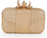 Jewel Badgley Mischka Leilani Gold Lame' Gusset Minaudiere