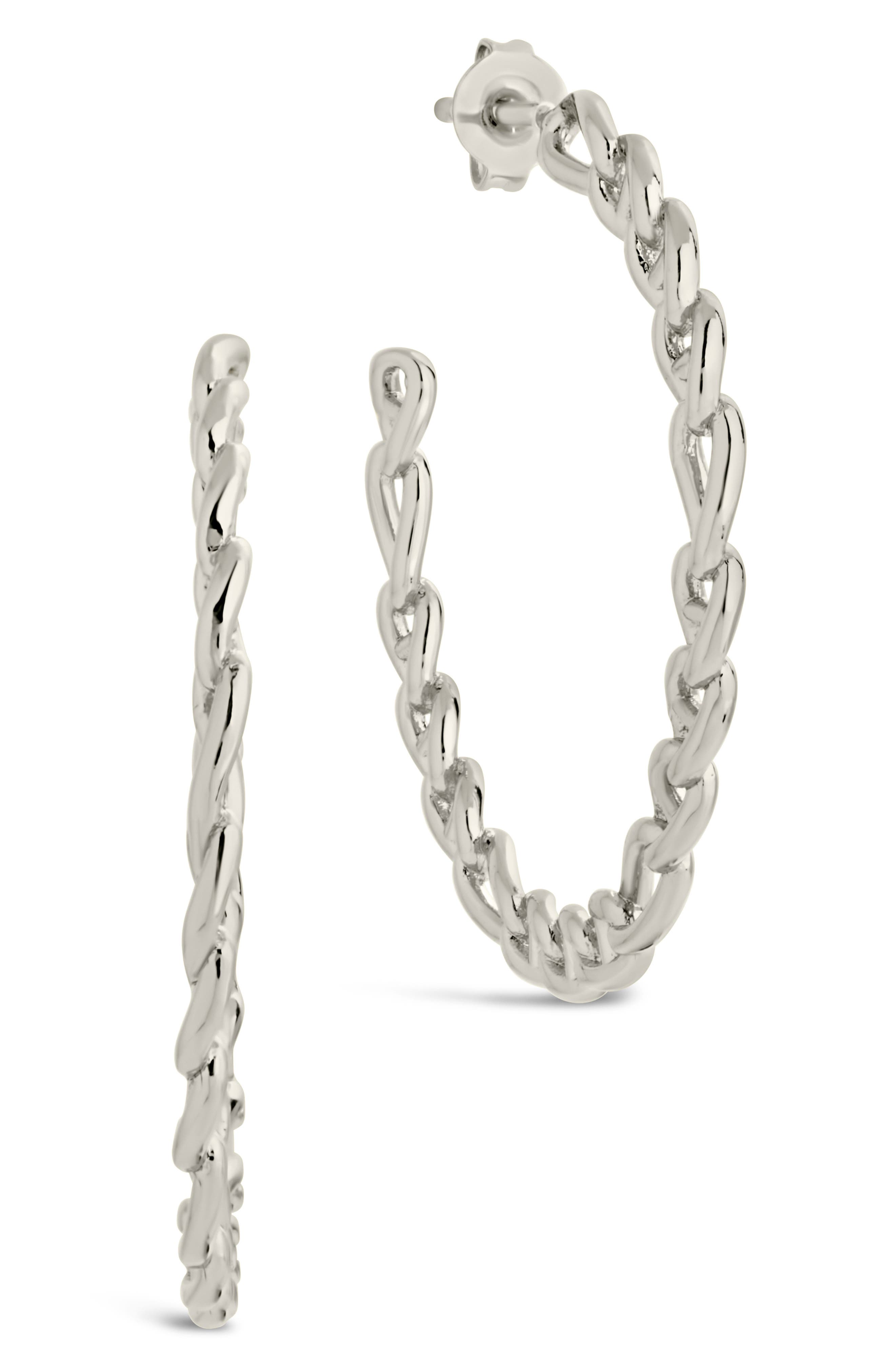 Sterling Forever Rylan Hoop Earrings