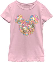 Mickey & Friends Girl's Mickey & Friends Flowers and Butterflies Ears  Graphic T-Shirt