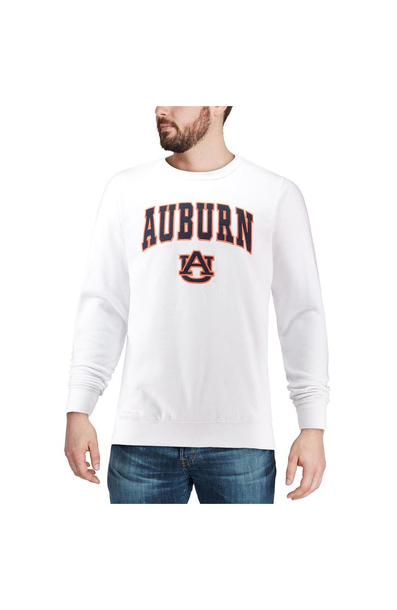 COLOSSEUM Men's Colosseum White Auburn Tigers Arch & Logo Crew Neck Sweatshirt, Alternate, color, White