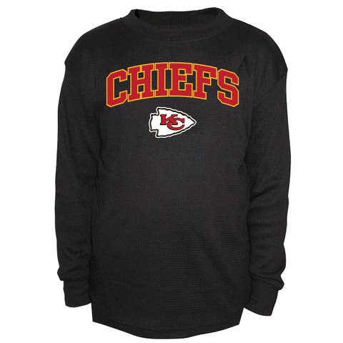 Men's Fanatics Black Kansas City Chiefs Big & Tall Thermal Long Sleeve Crew Neck T-Shirt