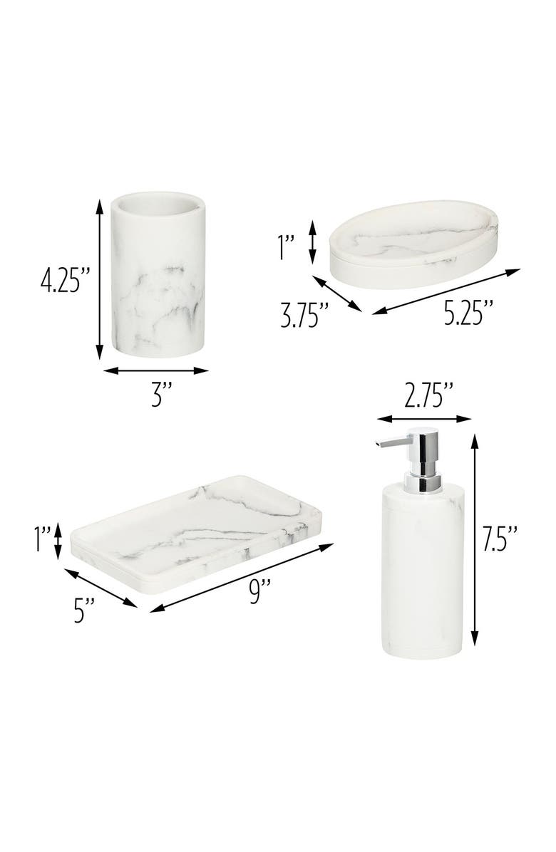 HONEY-CAN-DO Marble Bath Accessory Set, Alternate, color, 