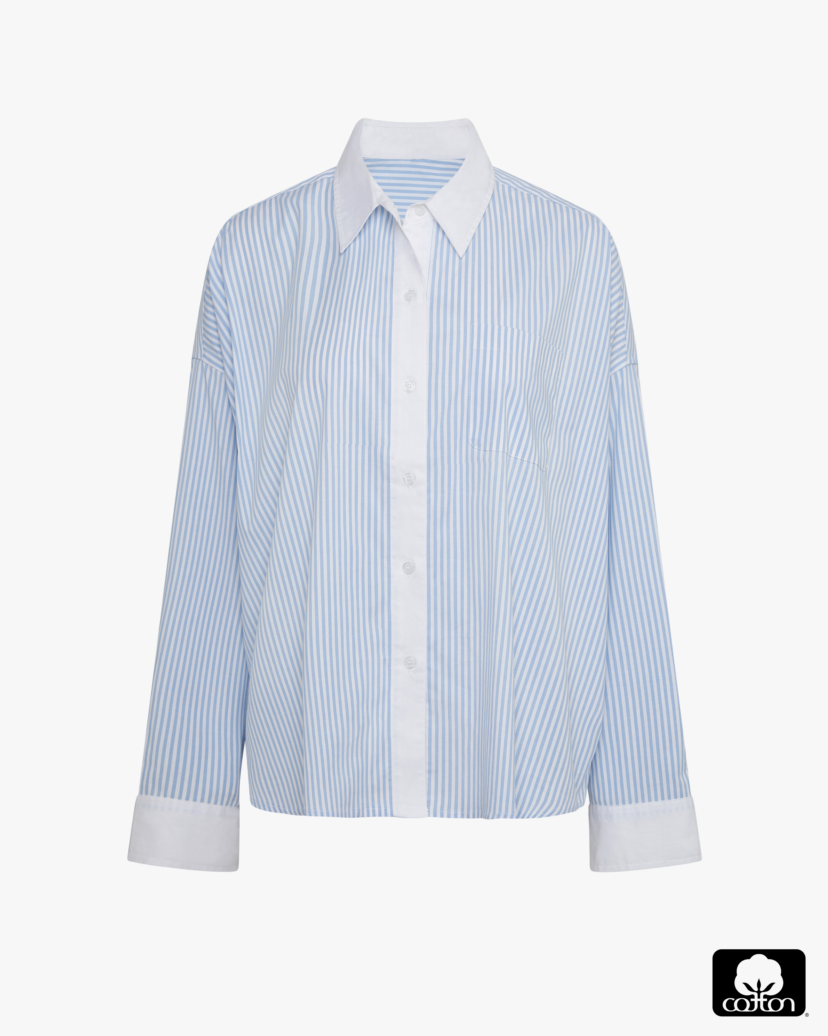 Cropped Button Front Shirt - image 2