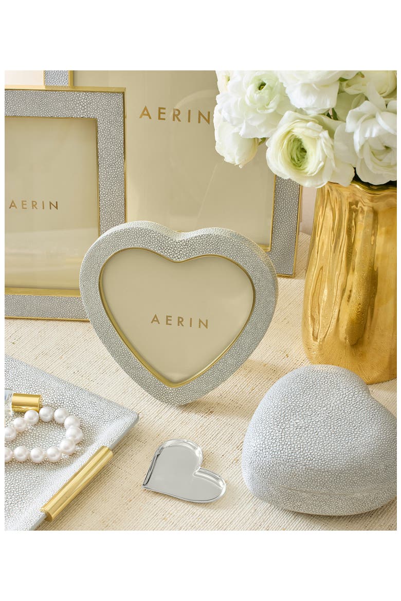 Shagreen Heart Picture Frame, Alternate, color, DOVE