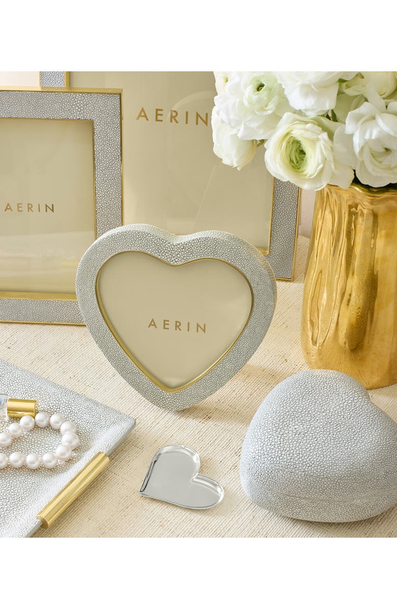 Aerin Shagreen Heart Picture Frame, Alternate, color, Dove