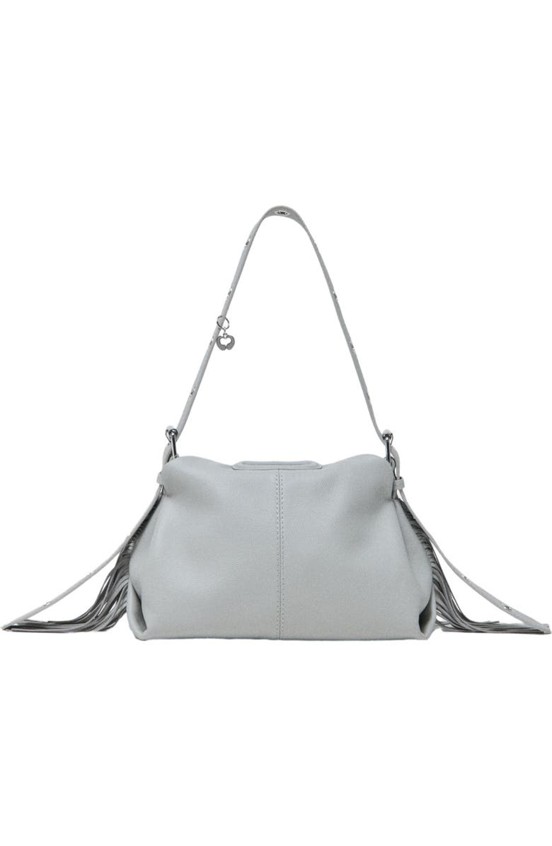 maje Grained leather Miss M bag, Alternate, color, Light Grey