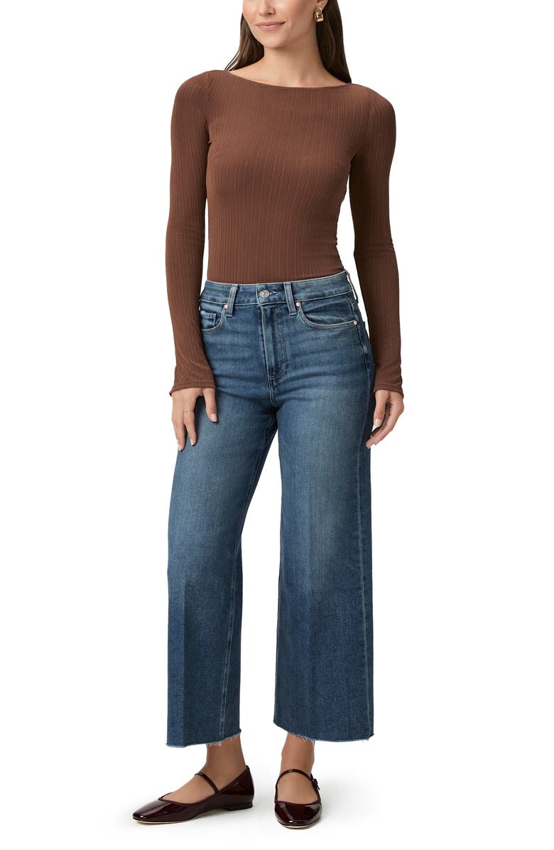 PAIGE Anessa High Waist Raw Hem Wide Leg Jeans, Alternate, color, Lovejoy