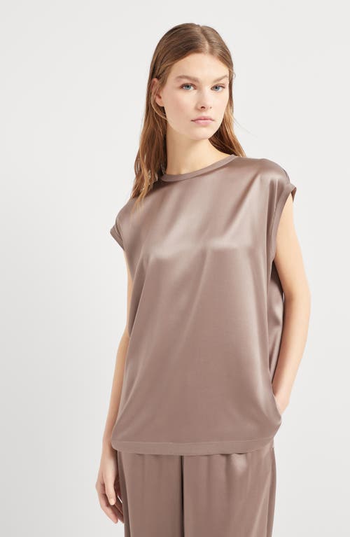Brunello Cucinelli Lightweight Cashmere And Silk Sweater With Lurex Inserts In Brown