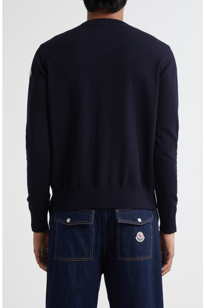 Monogram Cotton Crewneck Sweater, Alternate, color, NAVY/ NAVY
