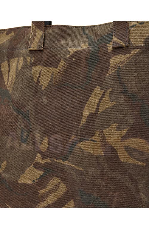 Shop Allsaints Yuto Deadstock Canvas Tote Bag In Camo Green