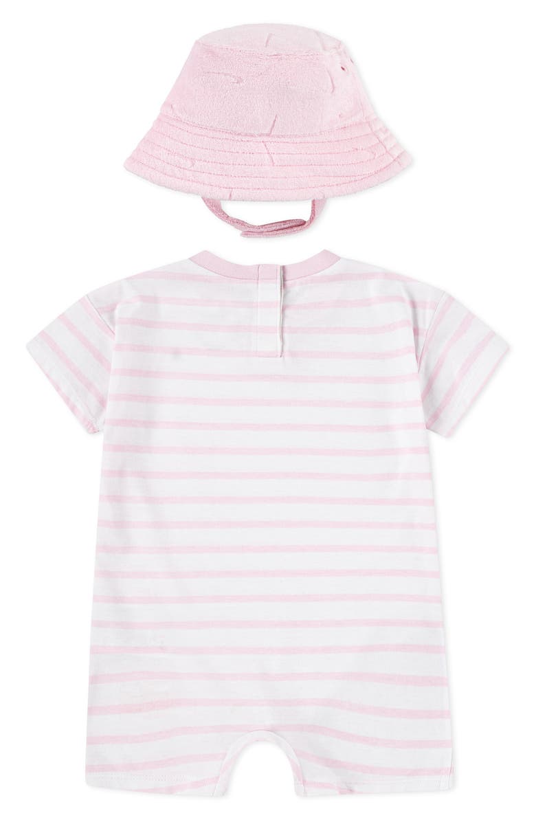 Nike Cotton Blend Terry Romper & Hat Set, Alternate, color, Pink Foam