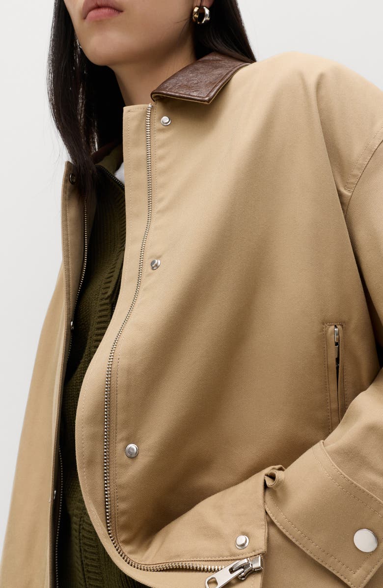 M&S Cotton Blend Twill Bomber Jacket, Alternate, color, Light Caramel Brown