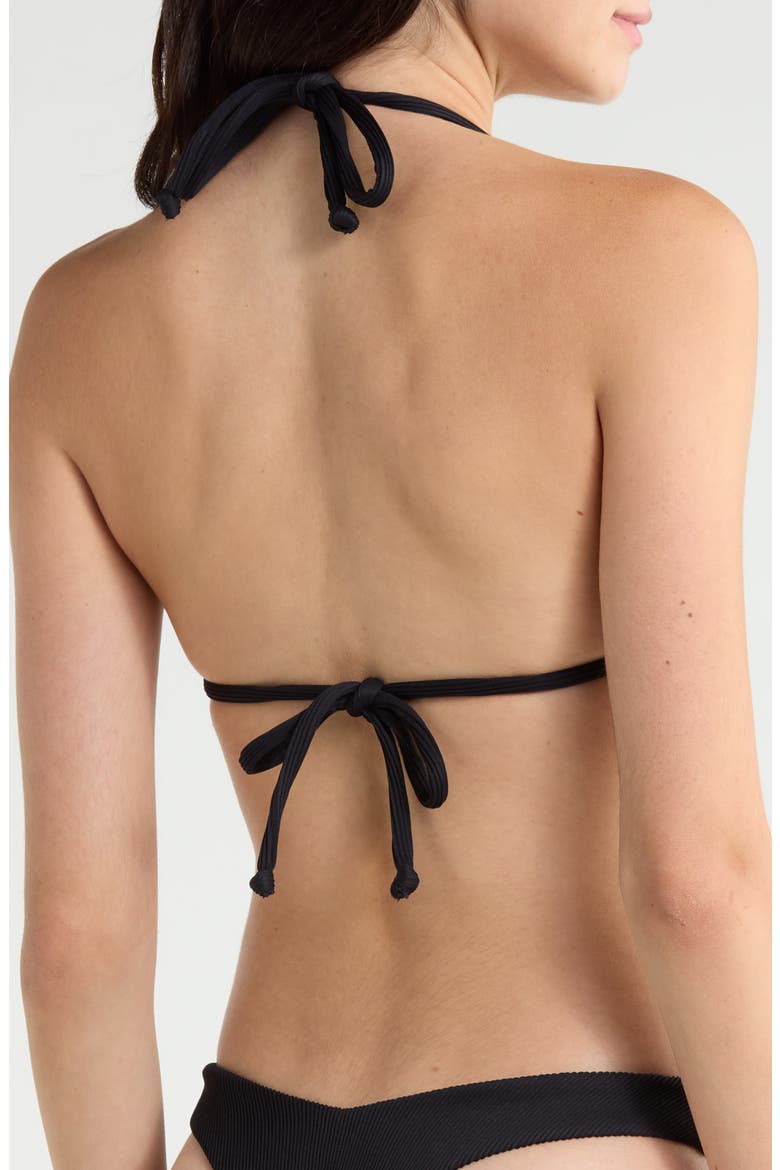 Slider Triangle Bikini Top, Alternate, color, PITCH BLACK