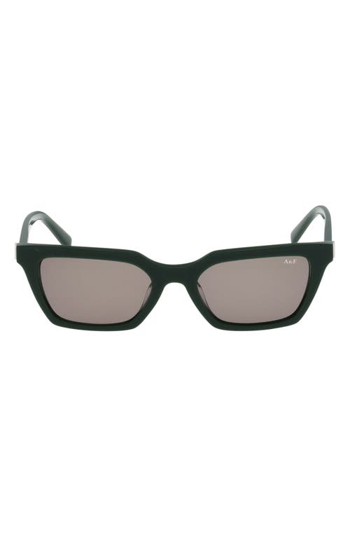 ABERCROMBIE & FITCH 52mm Cat Eye Sunglasses in Shiny Dark Green /Green 