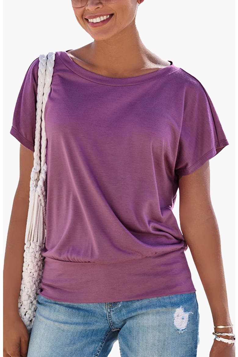 Women's Fitted Waistband Top, Main, color, Berry