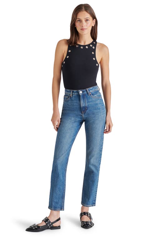 Steve Madden Nico Grommet Sleeveless Bodysuit In Black
