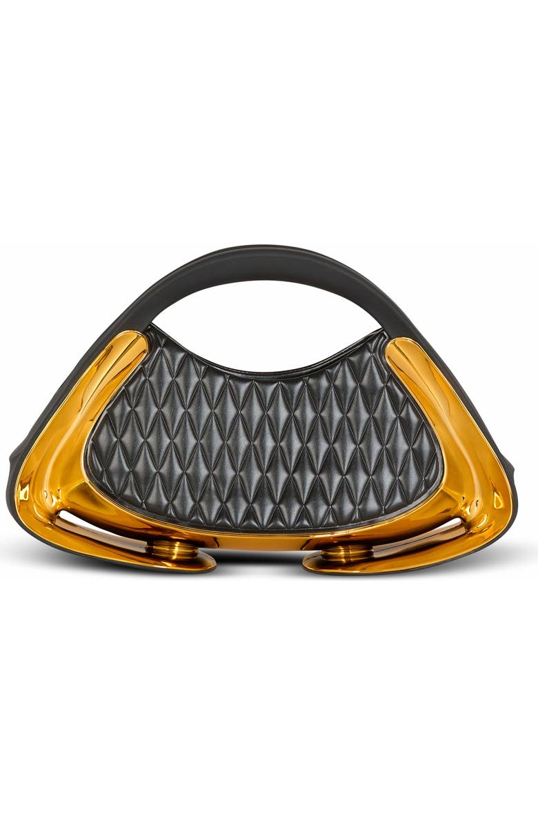 Balmain Quilted Medium Jolie Madame Bag, Alternate, color, Gold