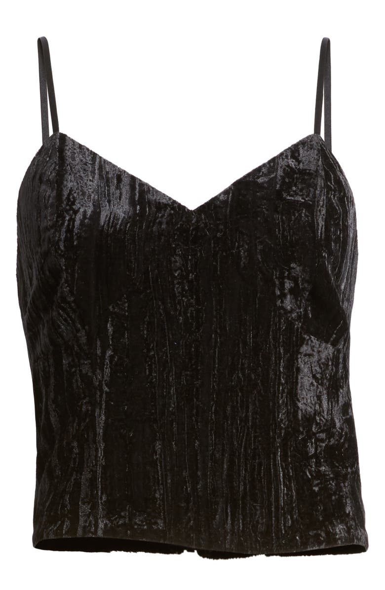 Trouvé Smocked Velvet Camisole, Alternate, color,