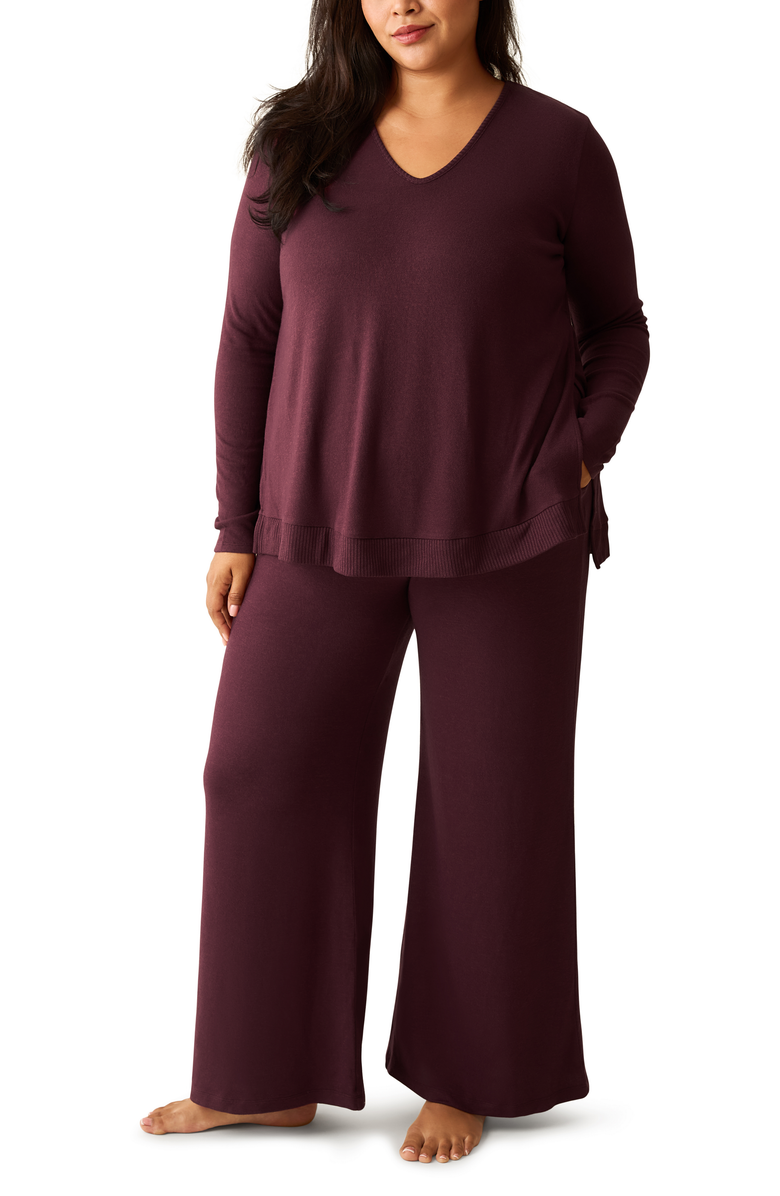 Kindred Bravely CozyKnit Maternity & Nursing V-neck Top, Main, color, Deep Burgundy