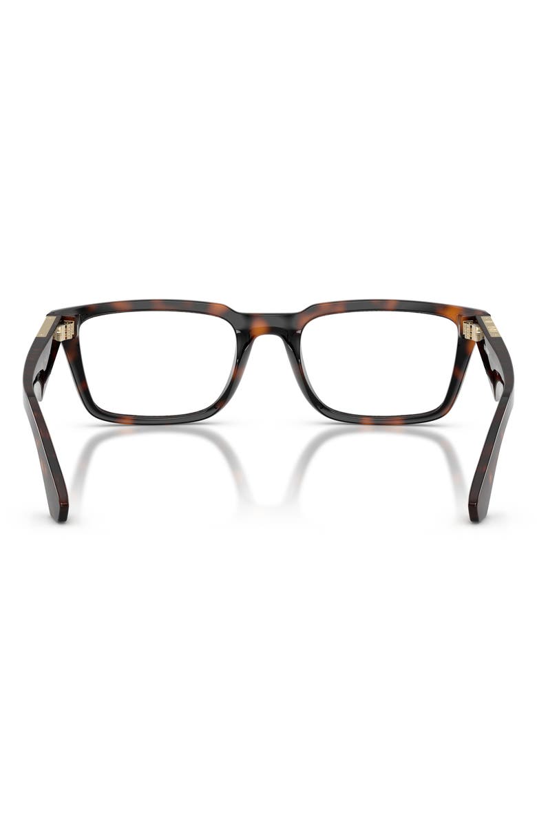 Burberry 54mm Rectangular Optical Glasses, Alternate, color, Dark Havana / Demo Lens