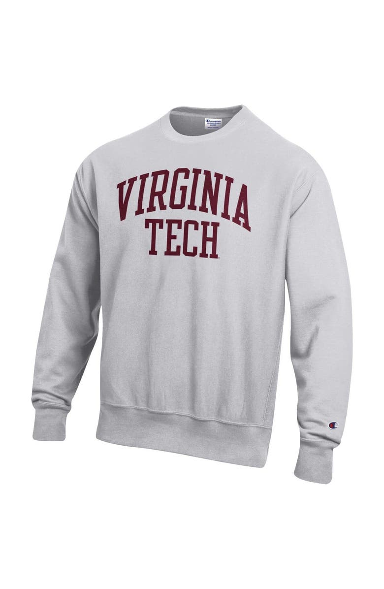 Champion Men's Champion Heathered Gray Virginia Tech Hokies Arch Reverse Weave Pullover Sweatshirt, Alternate, color, 