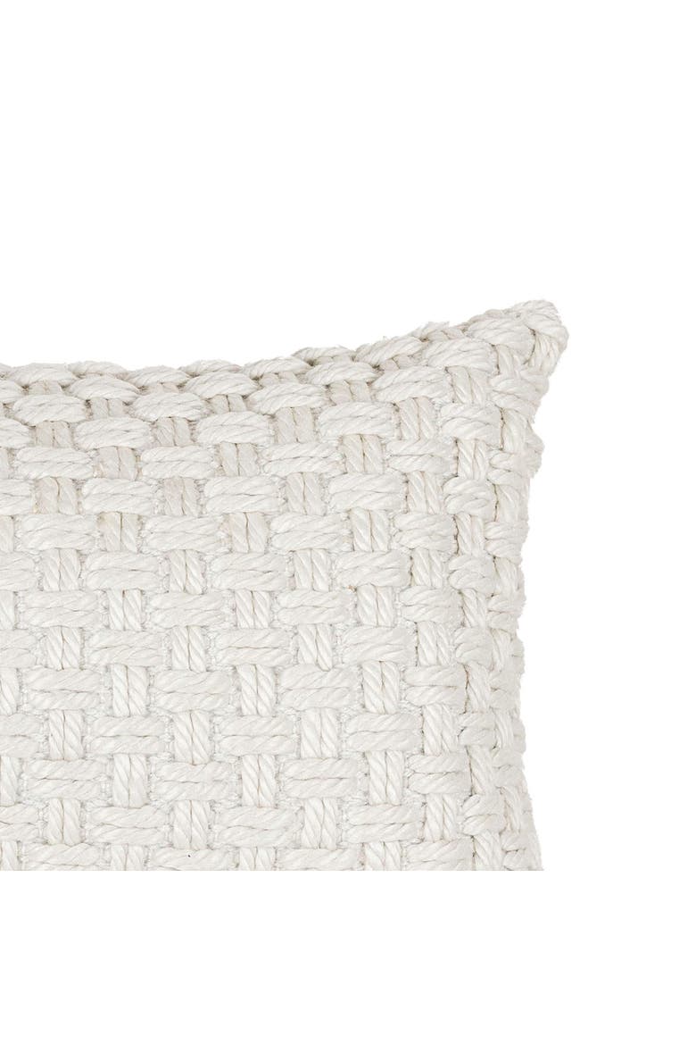 Knotted Filled Lumbar Pillow, 16" x 24" White, Alternate, color, White