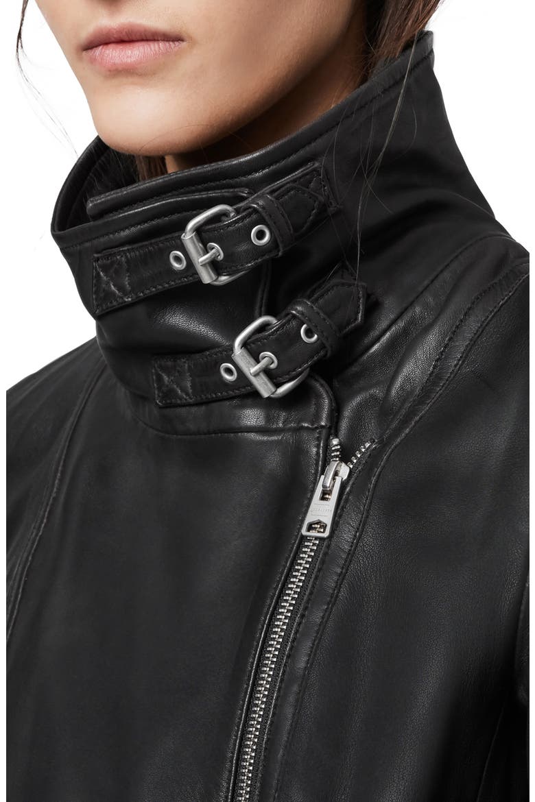 Bales Leather Biker Jacket, Alternate, color, BLACK