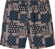John Varvatos Daryl Patchwork Linen Drawstring Shorts