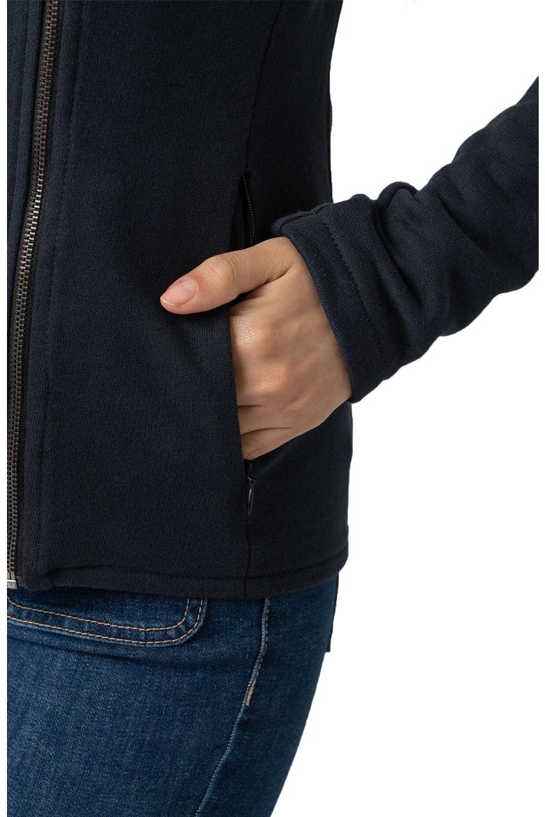 Cotton Biker Jacket, Alternate, color, navy