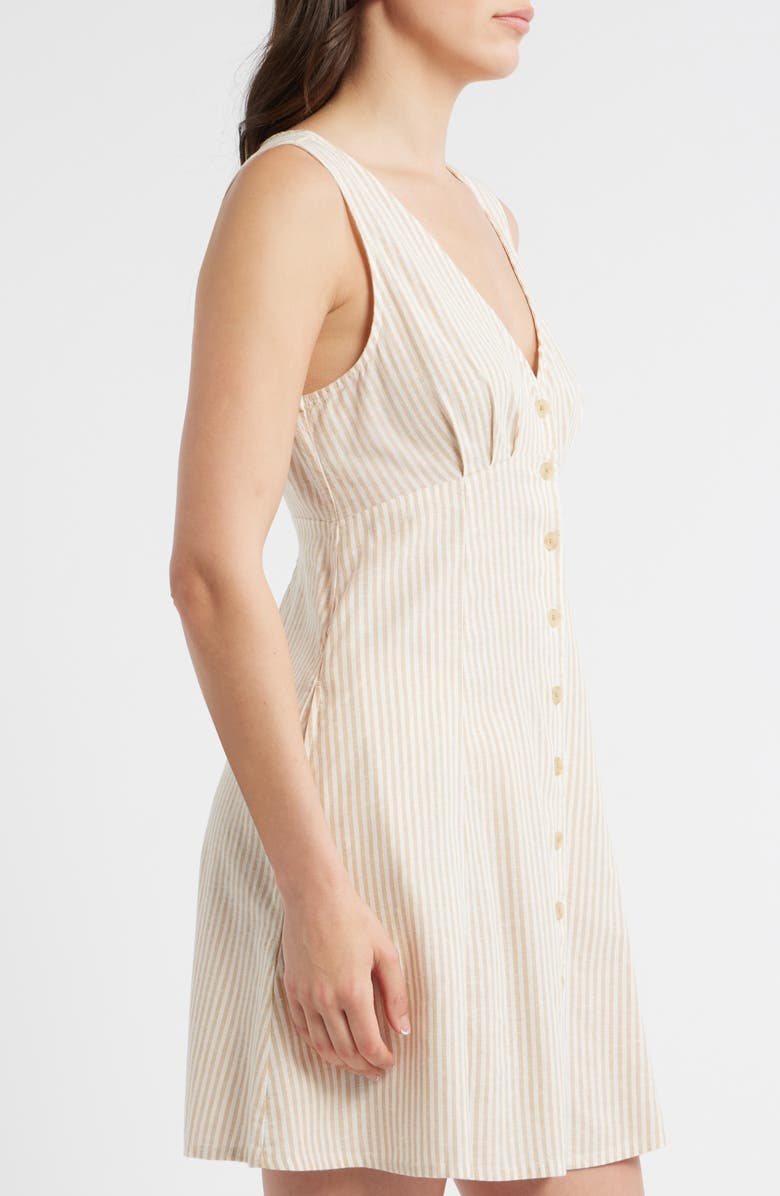 Marine Layer Camila Stripe Sleeveless Hemp Blend Minidress, Alternate, color, Tuscan Stripe