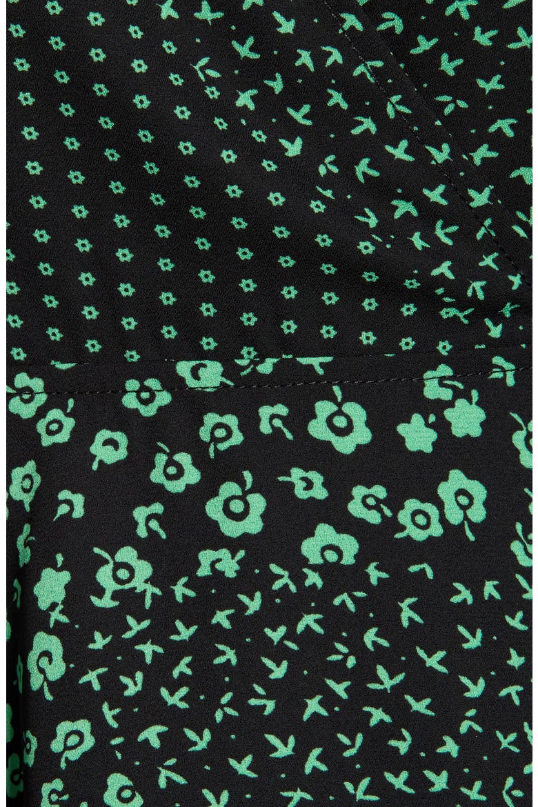 Wrap Top, Alternate, color, BLACK/ GREEN FLORAL