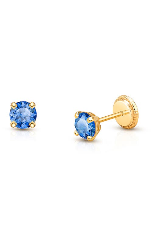 Tiny Blessings 14k Gold 4mm Crystal Birthstone Studs Screw Back Earrings In Gold