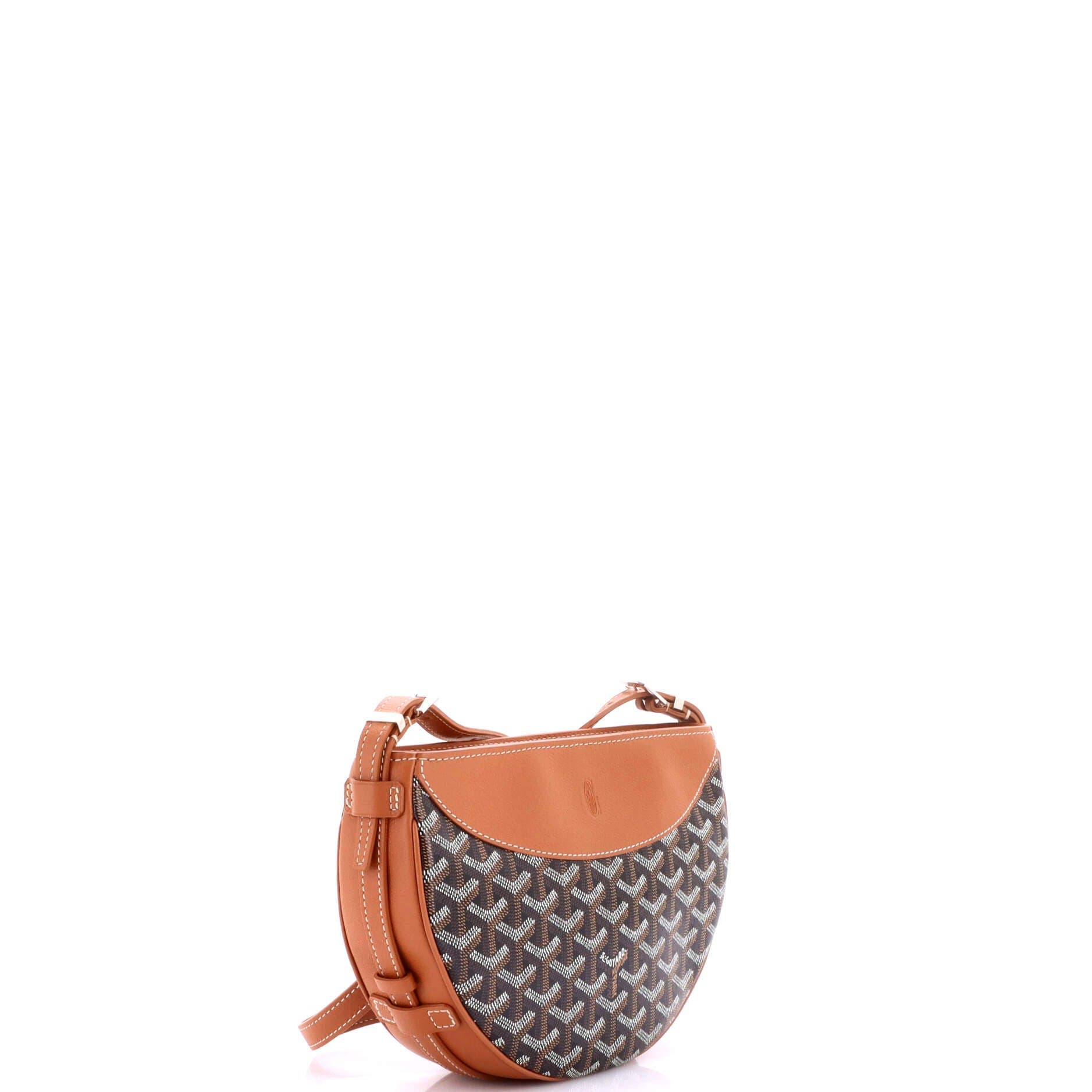 Pre-Owned Goyard Hirondelle Shoulder Bag Coated Canvas and Leather, Alternate, color, Brown