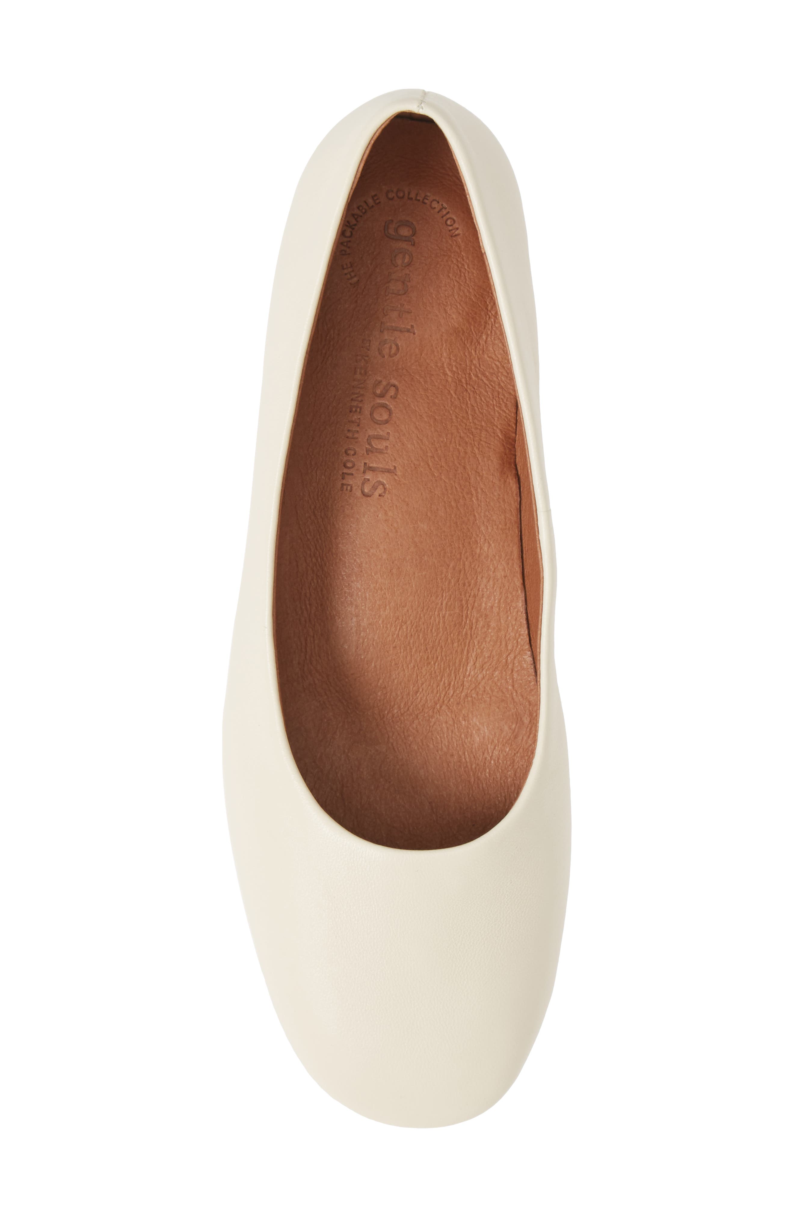 Signature Eugene Travel Ballet Flat, Alternate, color, WHITE LEATHER