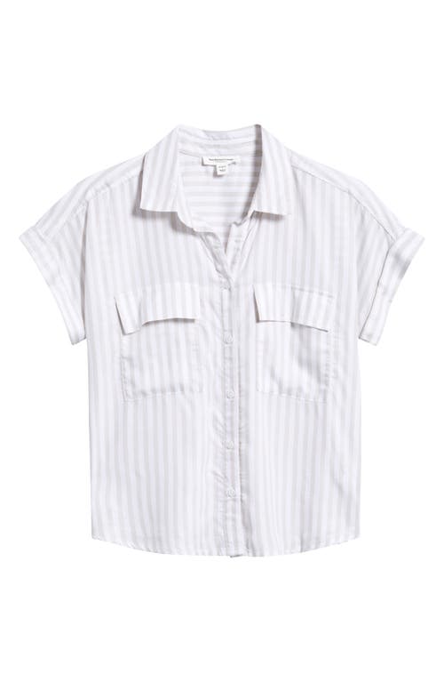 BEACHLUNCHLOUNGE BEACHLUNCHLOUNGE KAIANA STRIPE SHORT SLEEVE BUTTON-UP SHIRT 