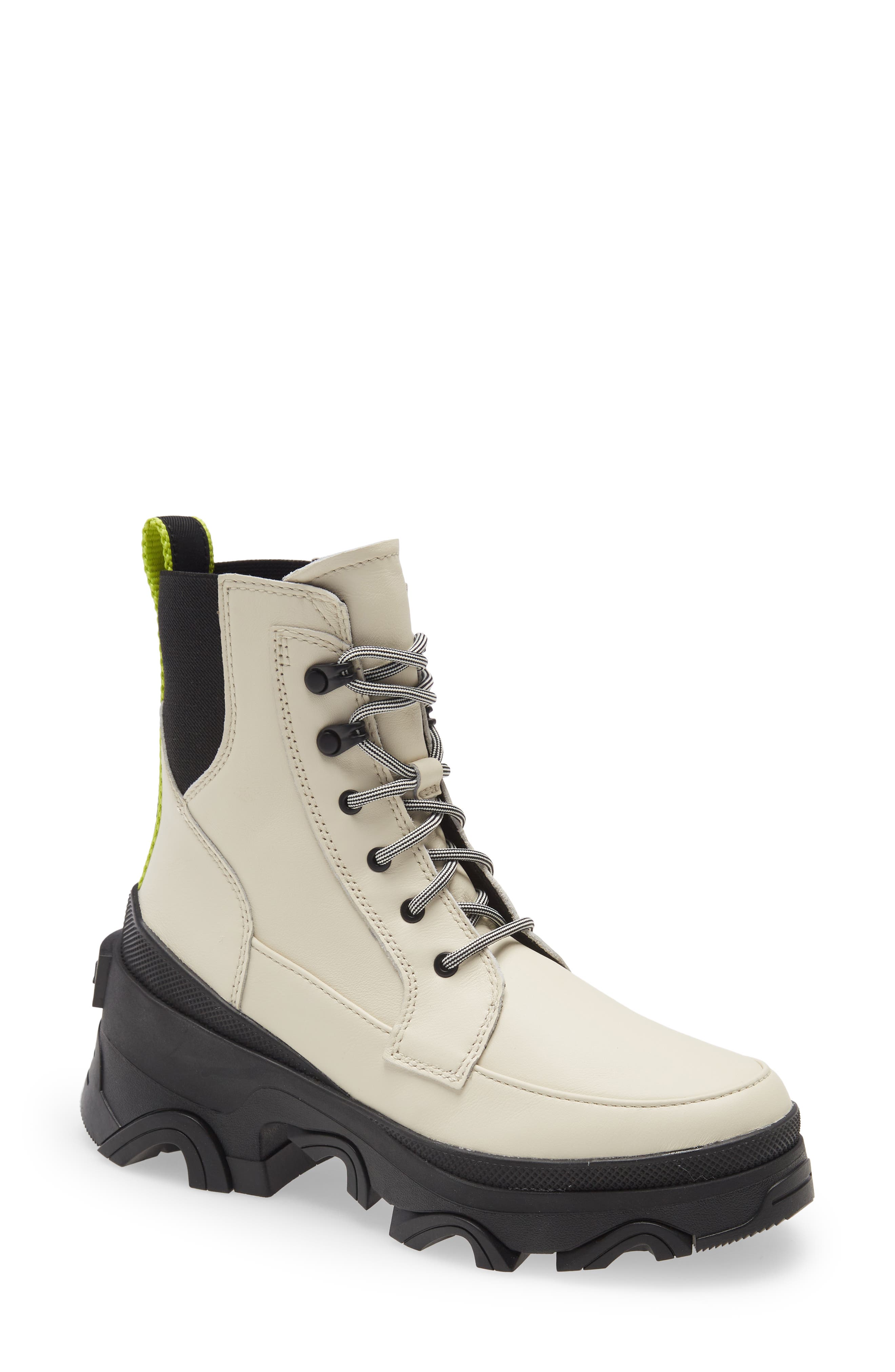 Brex™ Lace-Up Waterproof Bootie, Main, color, CHALK BLACK