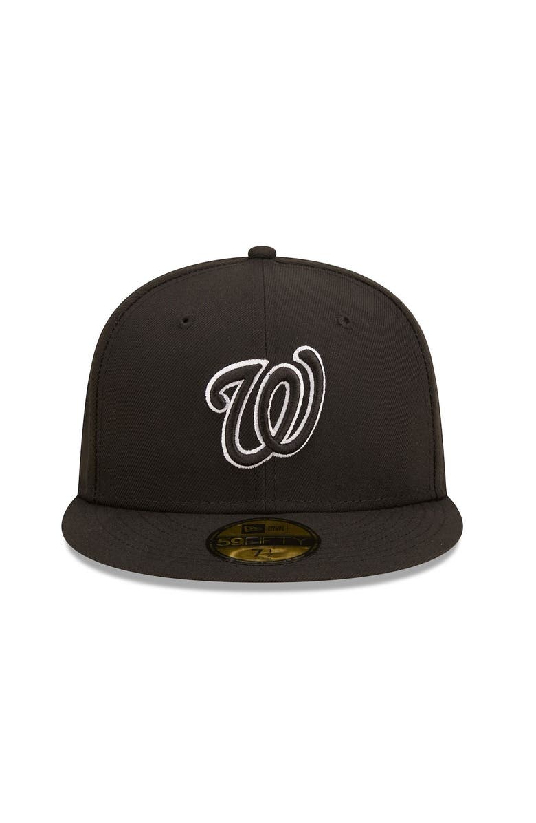 New Era Men's New Era Washington Nationals  Black on Black Dub 59FIFTY Fitted Hat, Alternate, color, 