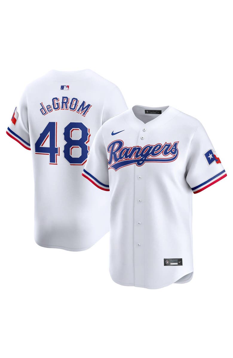 Nike Men's Nike Jacob deGrom White Texas Rangers Home Limited Player Jersey, Main, color,