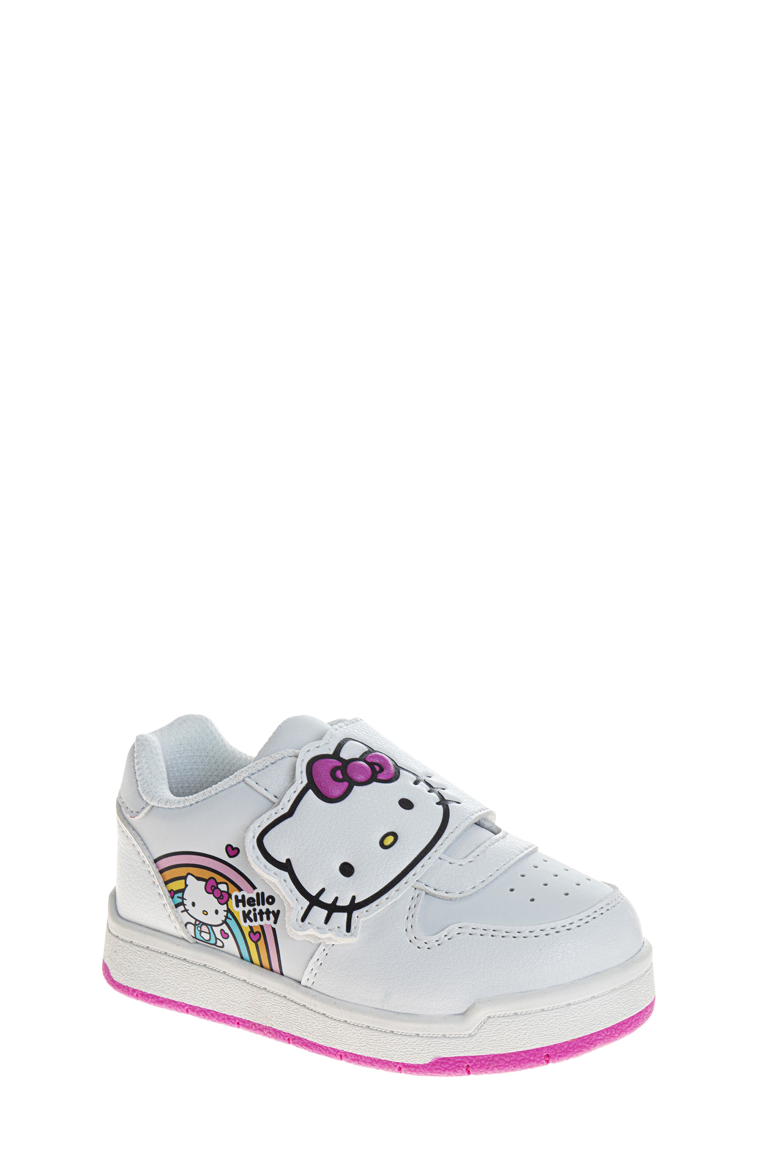 JOSMO Kids' Hello Kitty<sup>®</sup> Hook & Loop Sneaker, Main, color, White/ Pink