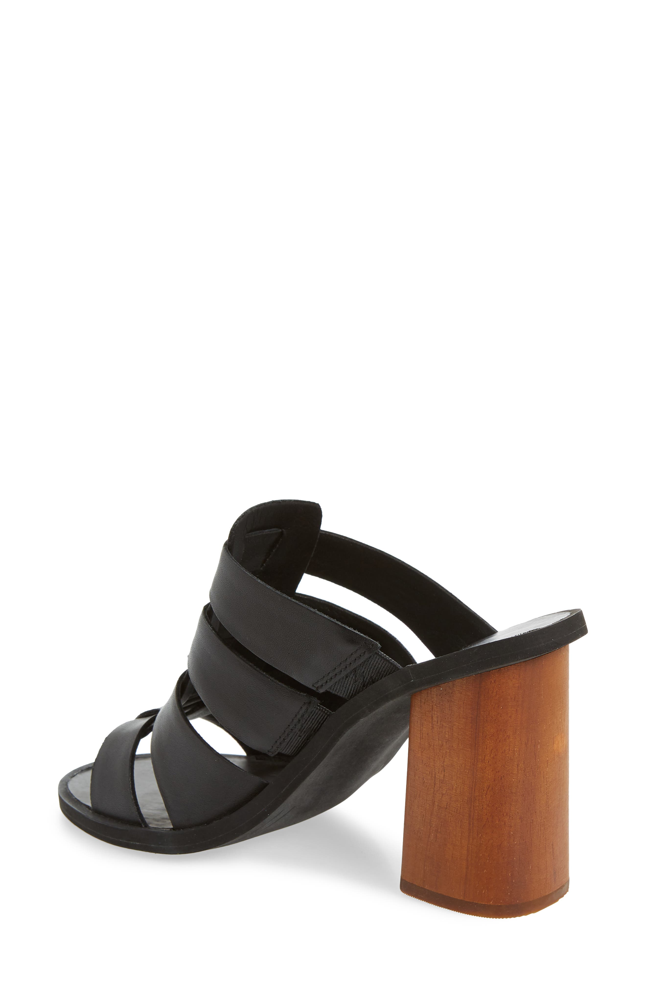 Aleeya Slide Sandal, Alternate, color, BLACK LEATHER